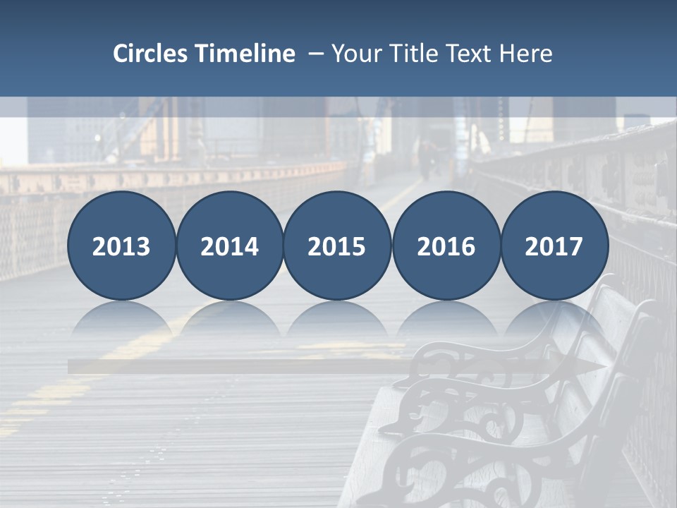 Summer Seat On Brooklyn Bridge, Background Out Of Focus PowerPoint Template