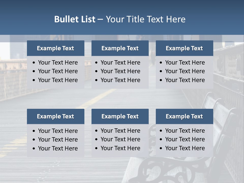 Summer Seat On Brooklyn Bridge, Background Out Of Focus PowerPoint Template