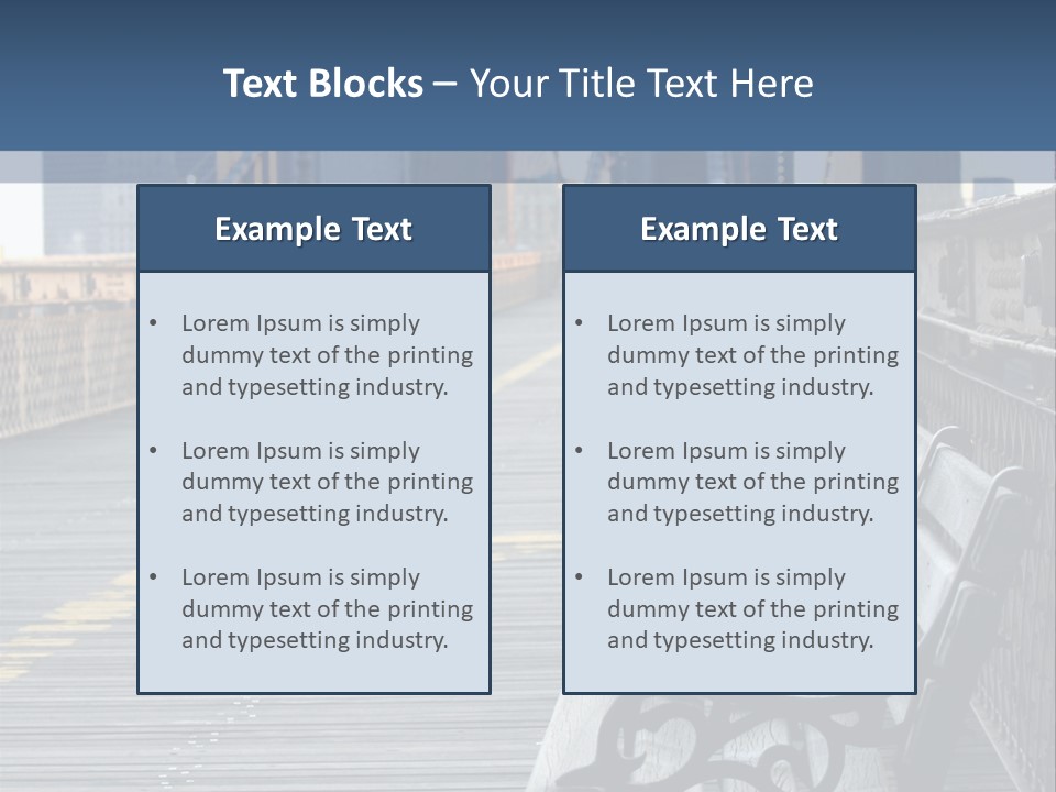 Summer Seat On Brooklyn Bridge, Background Out Of Focus PowerPoint Template