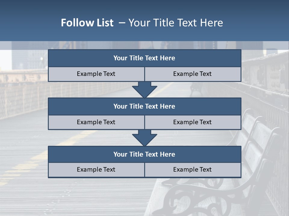 Summer Seat On Brooklyn Bridge, Background Out Of Focus PowerPoint Template
