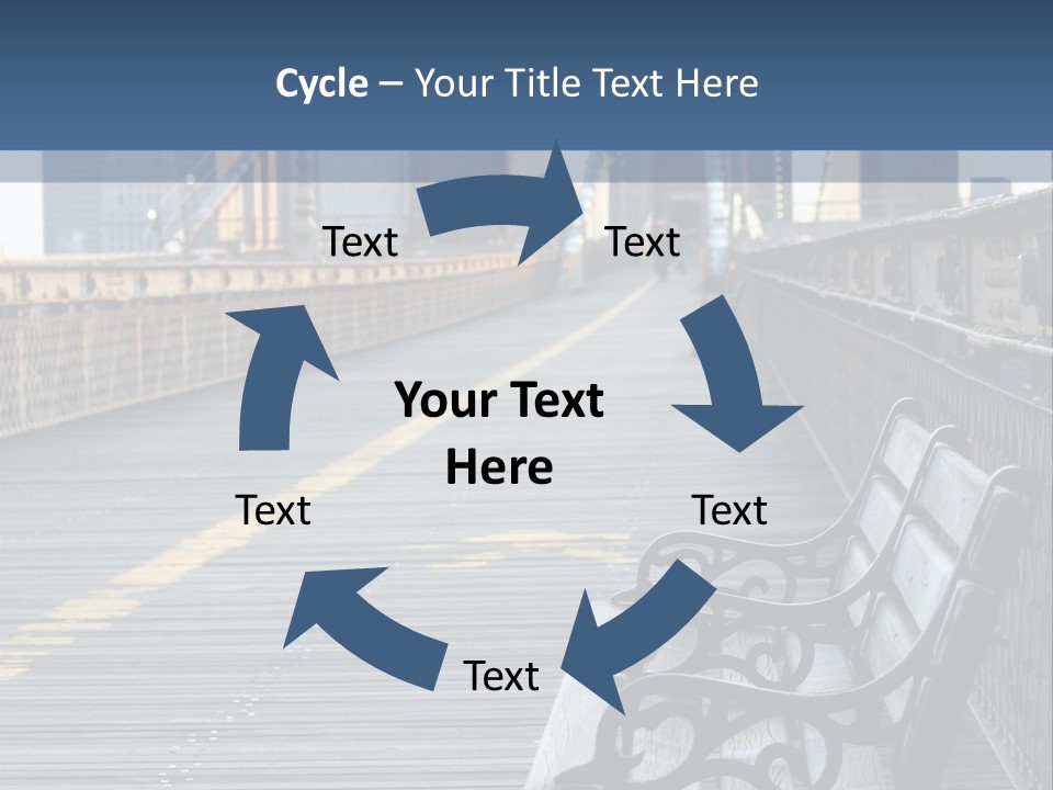 Summer Seat On Brooklyn Bridge, Background Out Of Focus PowerPoint Template