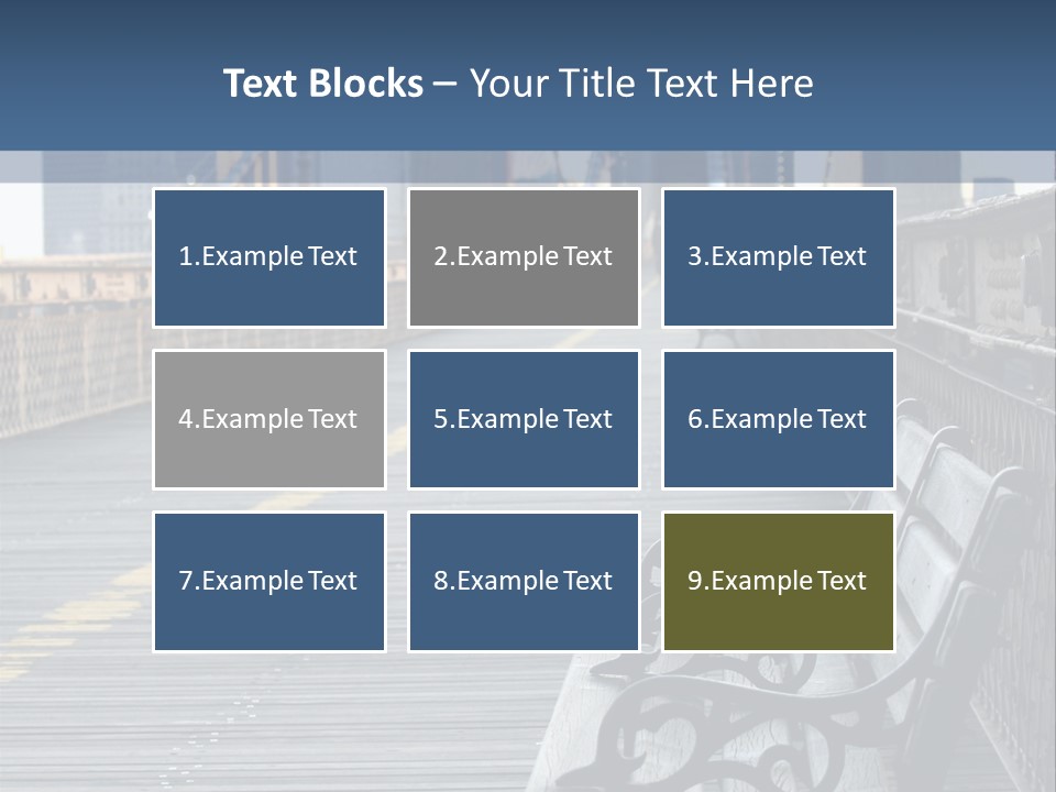 Summer Seat On Brooklyn Bridge, Background Out Of Focus PowerPoint Template