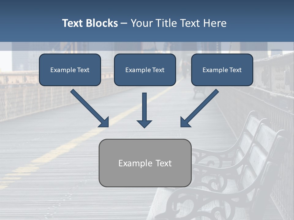 Summer Seat On Brooklyn Bridge, Background Out Of Focus PowerPoint Template