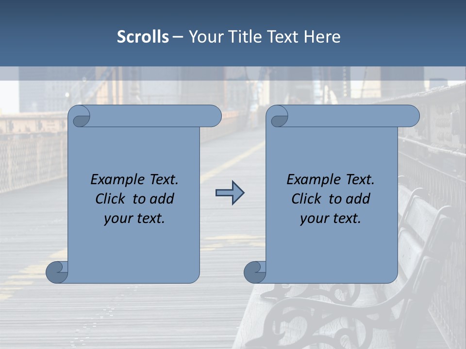 Summer Seat On Brooklyn Bridge, Background Out Of Focus PowerPoint Template