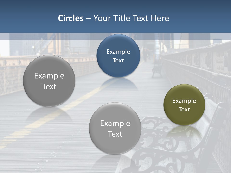 Summer Seat On Brooklyn Bridge, Background Out Of Focus PowerPoint Template