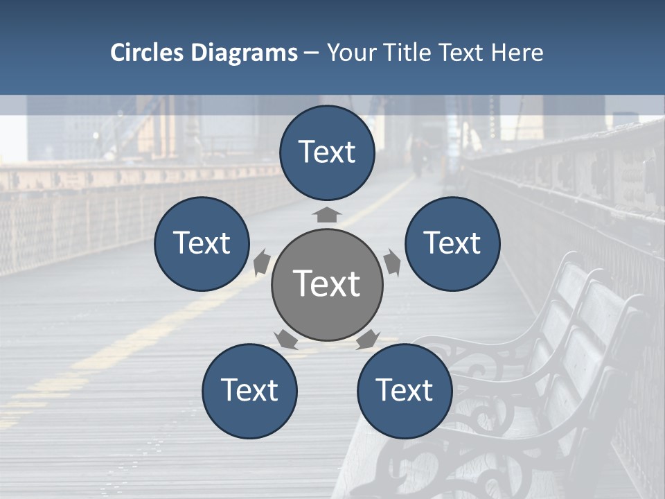 Summer Seat On Brooklyn Bridge, Background Out Of Focus PowerPoint Template