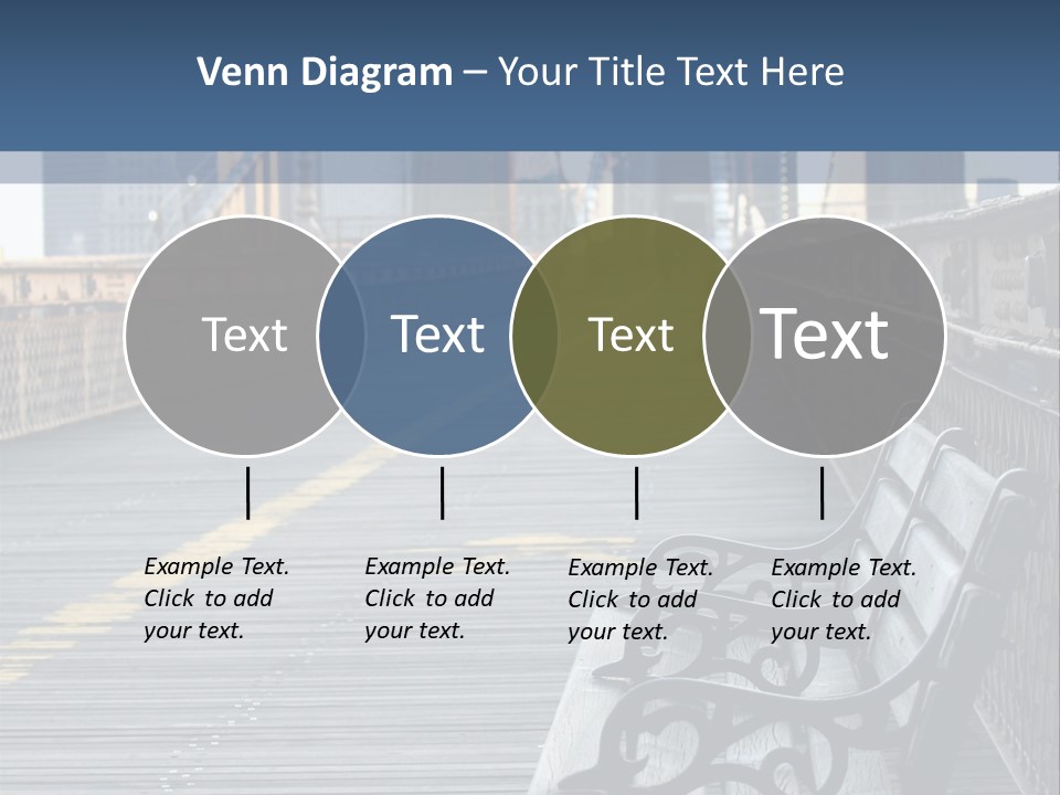 Summer Seat On Brooklyn Bridge, Background Out Of Focus PowerPoint Template