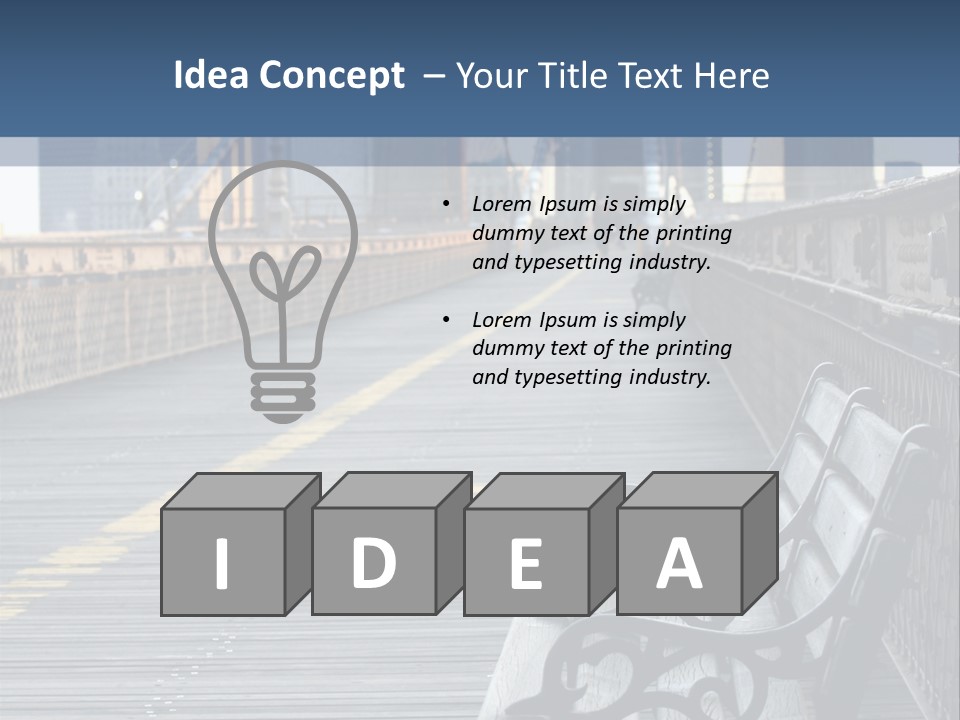 Summer Seat On Brooklyn Bridge, Background Out Of Focus PowerPoint Template