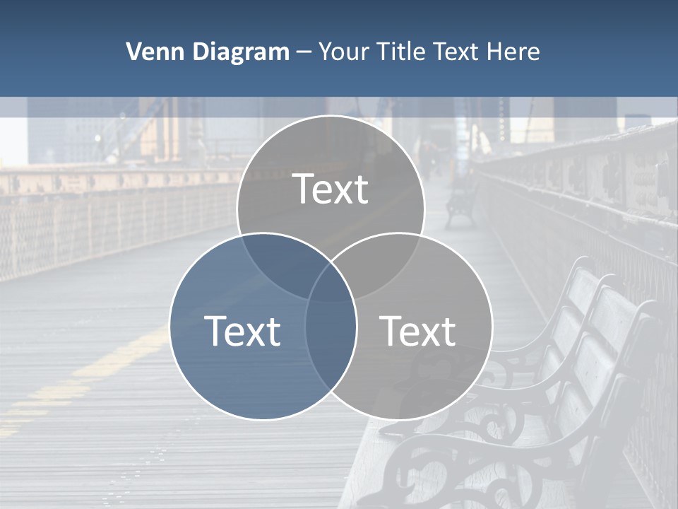 Summer Seat On Brooklyn Bridge, Background Out Of Focus PowerPoint Template