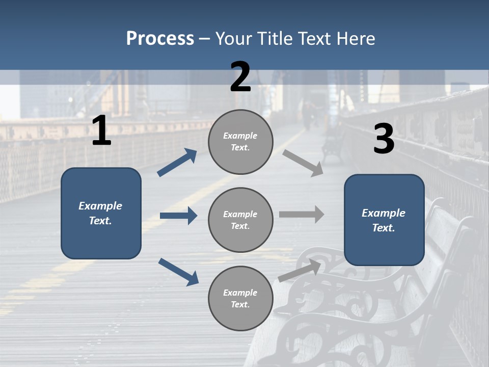 Summer Seat On Brooklyn Bridge, Background Out Of Focus PowerPoint Template