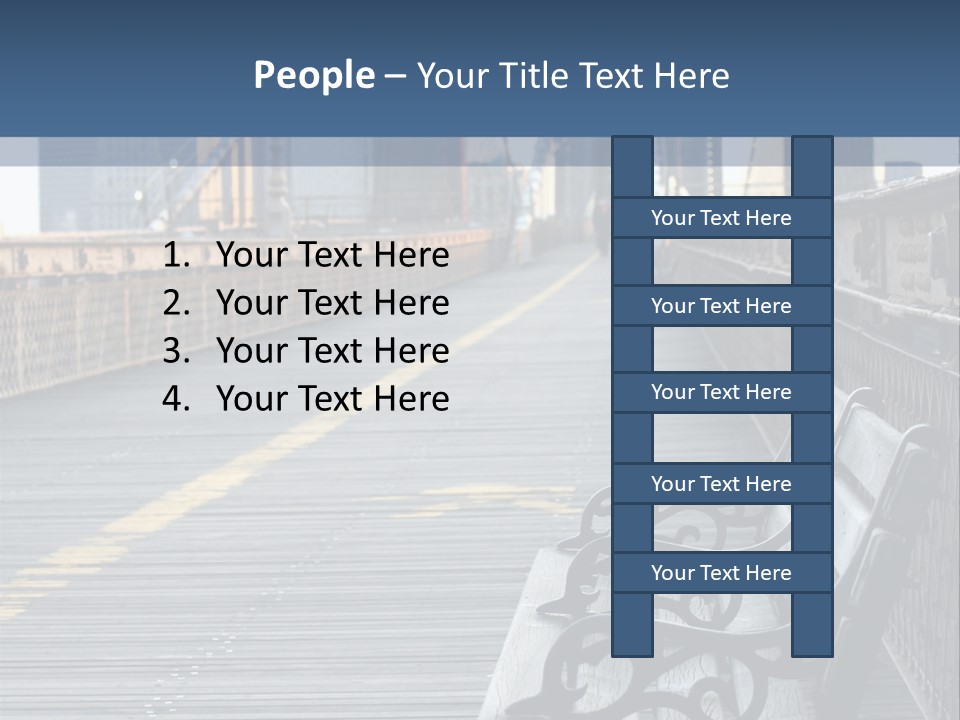 Summer Seat On Brooklyn Bridge, Background Out Of Focus PowerPoint Template