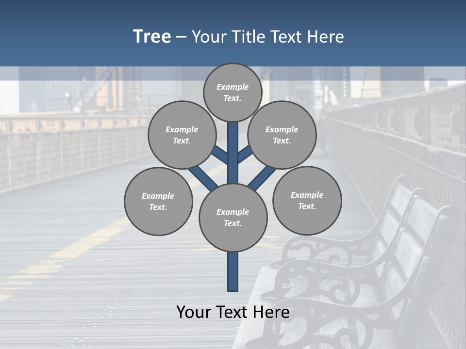 Summer Seat On Brooklyn Bridge, Background Out Of Focus PowerPoint Template