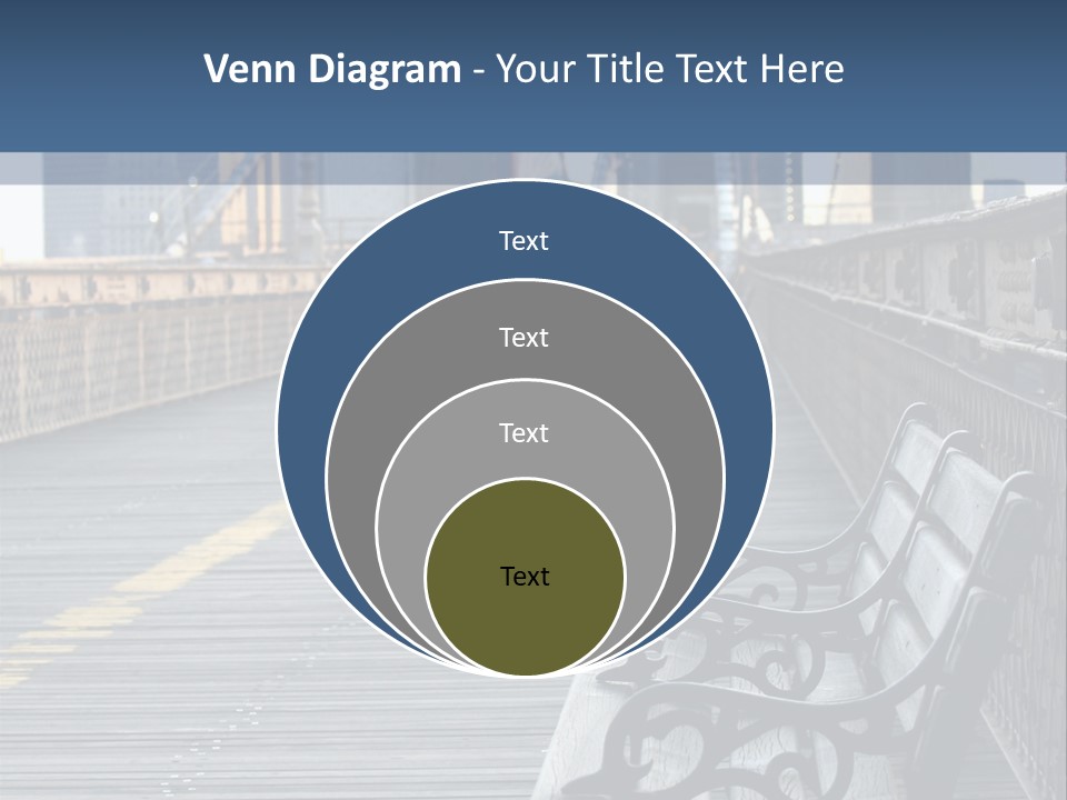 Summer Seat On Brooklyn Bridge, Background Out Of Focus PowerPoint Template