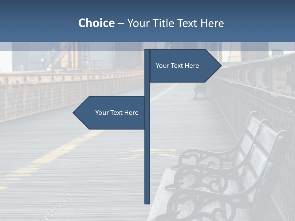 Summer Seat On Brooklyn Bridge, Background Out Of Focus PowerPoint Template