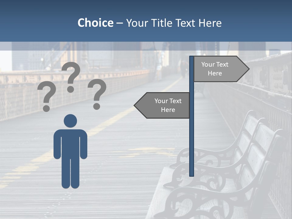 Summer Seat On Brooklyn Bridge, Background Out Of Focus PowerPoint Template