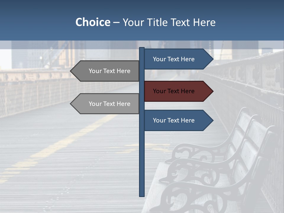 Summer Seat On Brooklyn Bridge, Background Out Of Focus PowerPoint Template