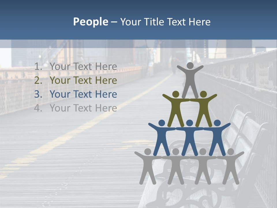 Summer Seat On Brooklyn Bridge, Background Out Of Focus PowerPoint Template