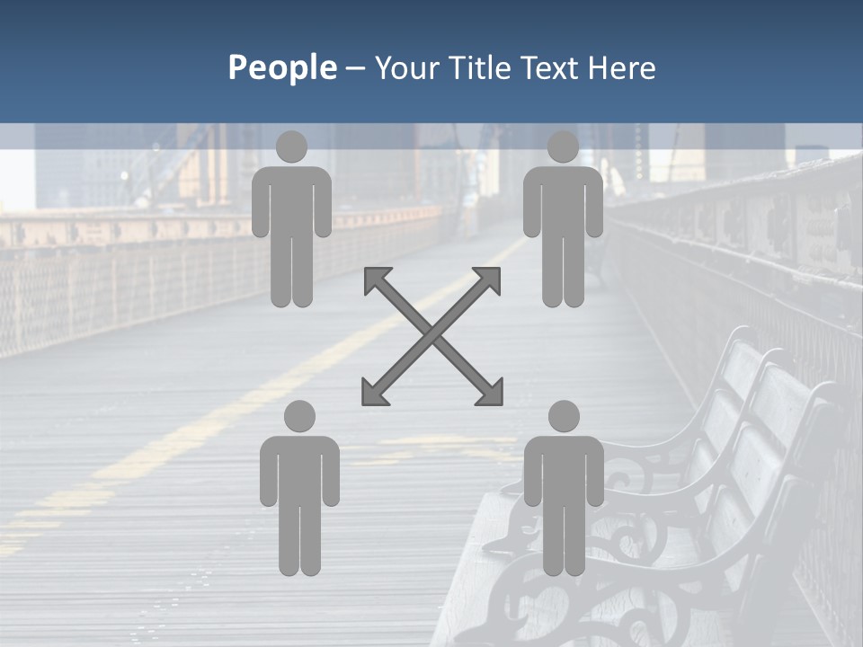 Summer Seat On Brooklyn Bridge, Background Out Of Focus PowerPoint Template