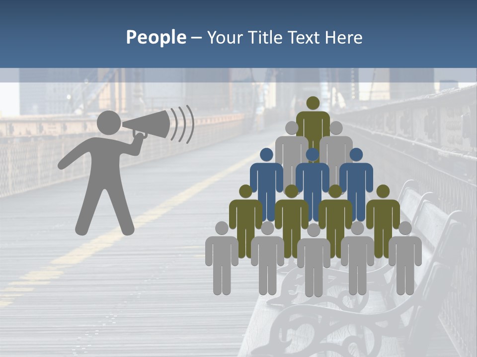 Summer Seat On Brooklyn Bridge, Background Out Of Focus PowerPoint Template