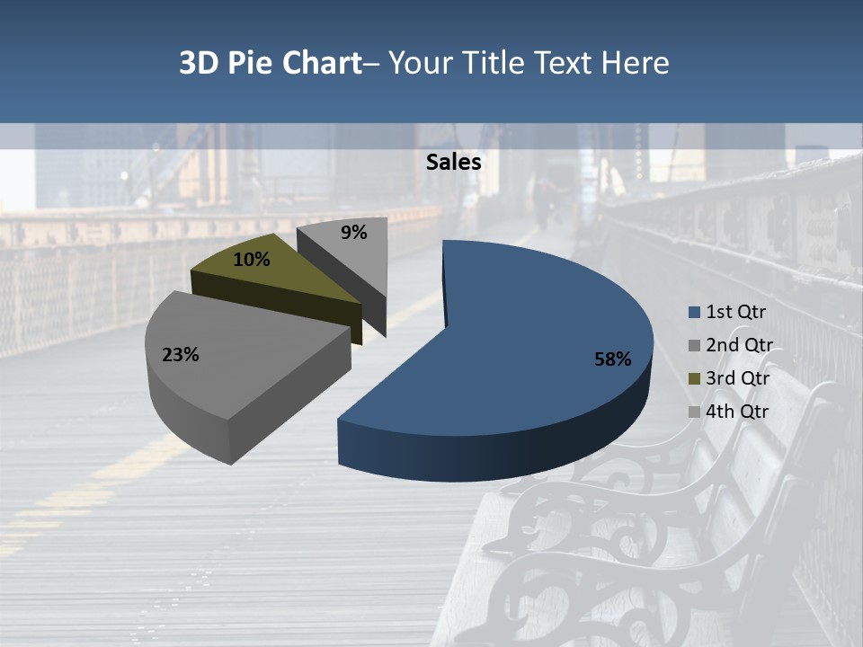 Summer Seat On Brooklyn Bridge, Background Out Of Focus PowerPoint Template