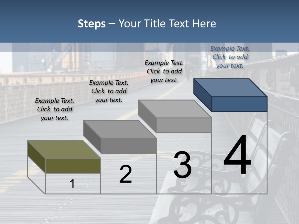 Summer Seat On Brooklyn Bridge, Background Out Of Focus PowerPoint Template