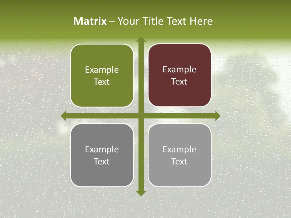 View Of Suburban House Through Window Covered With Raindrops In Spring. PowerPoint Template