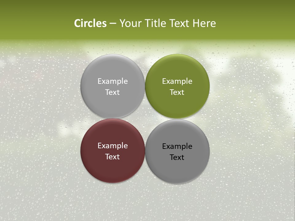 View Of Suburban House Through Window Covered With Raindrops In Spring. PowerPoint Template