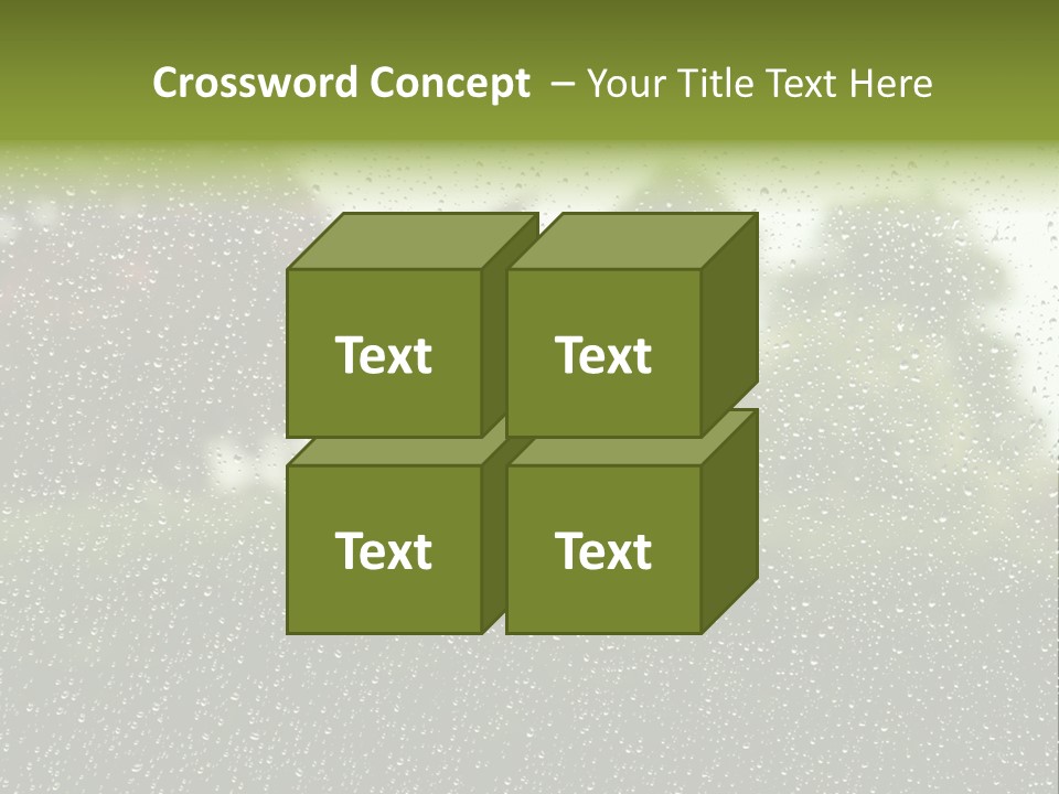 View Of Suburban House Through Window Covered With Raindrops In Spring. PowerPoint Template