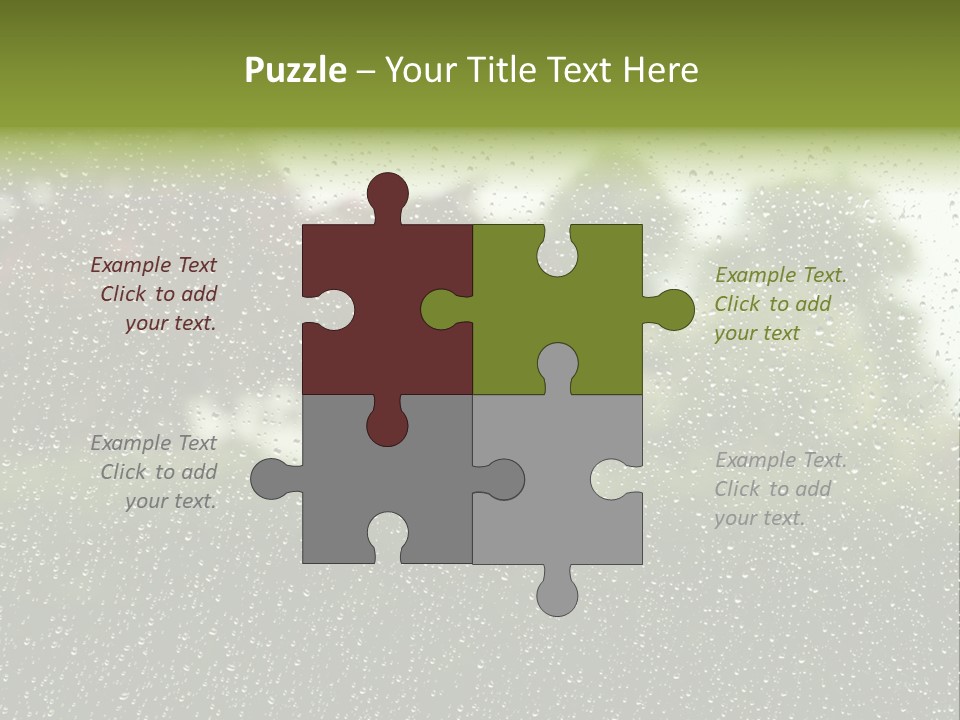 View Of Suburban House Through Window Covered With Raindrops In Spring. PowerPoint Template