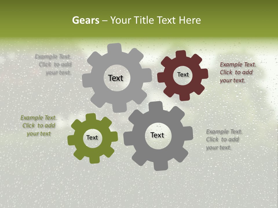 View Of Suburban House Through Window Covered With Raindrops In Spring. PowerPoint Template