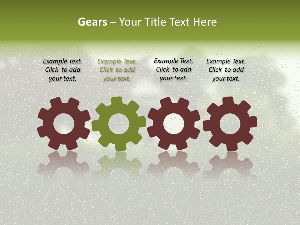 View Of Suburban House Through Window Covered With Raindrops In Spring. PowerPoint Template