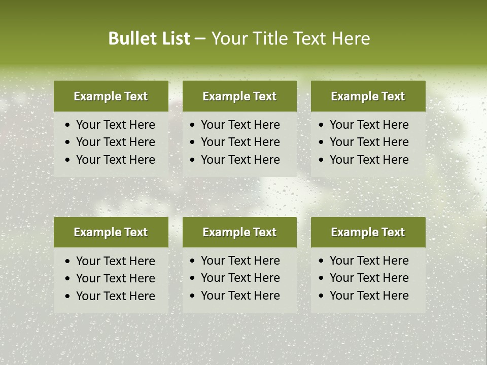 View Of Suburban House Through Window Covered With Raindrops In Spring. PowerPoint Template