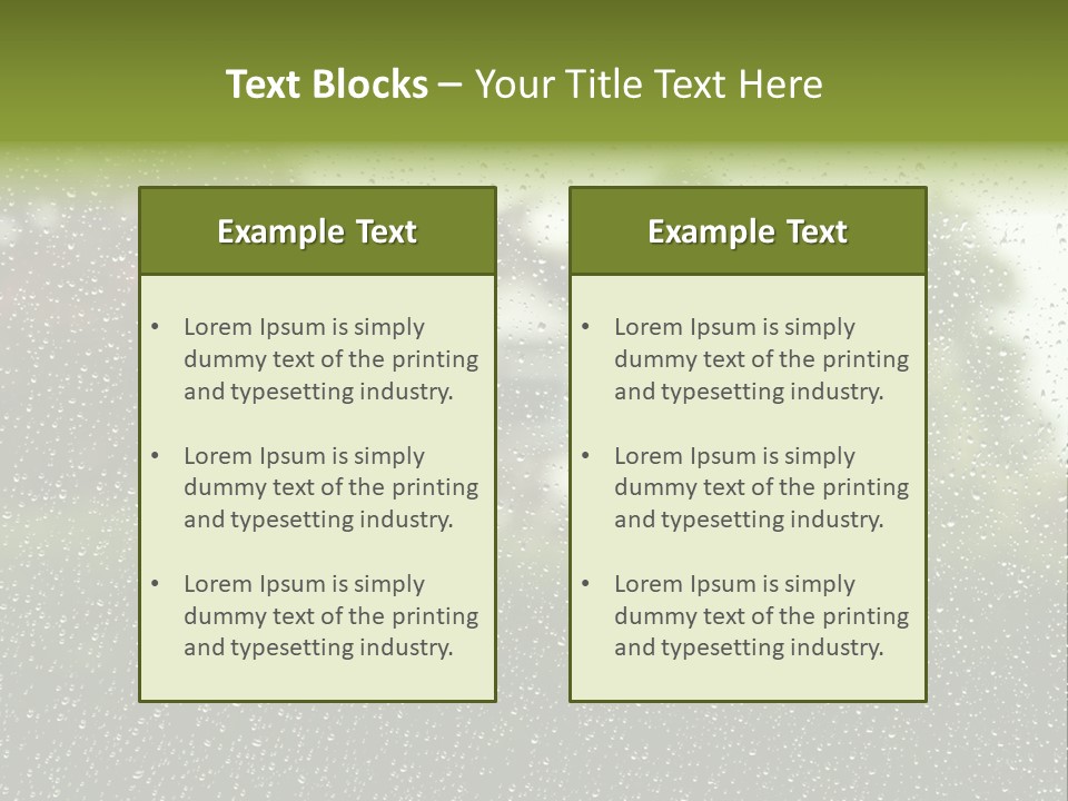 View Of Suburban House Through Window Covered With Raindrops In Spring. PowerPoint Template