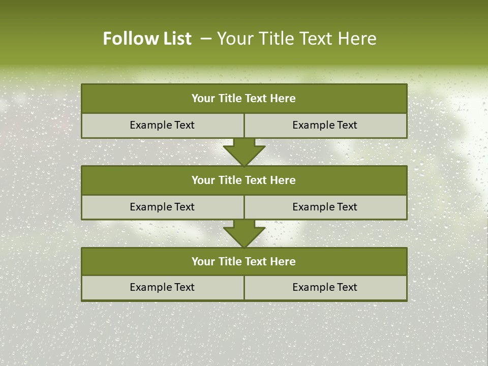 View Of Suburban House Through Window Covered With Raindrops In Spring. PowerPoint Template