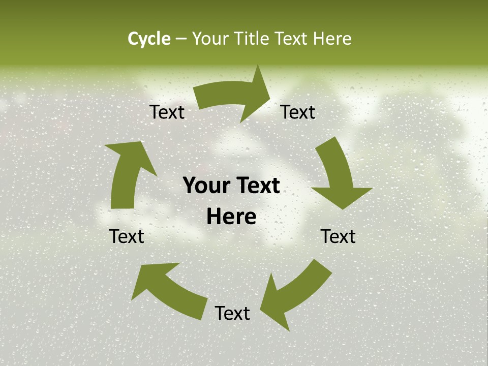View Of Suburban House Through Window Covered With Raindrops In Spring. PowerPoint Template