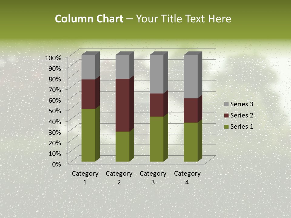 View Of Suburban House Through Window Covered With Raindrops In Spring. PowerPoint Template