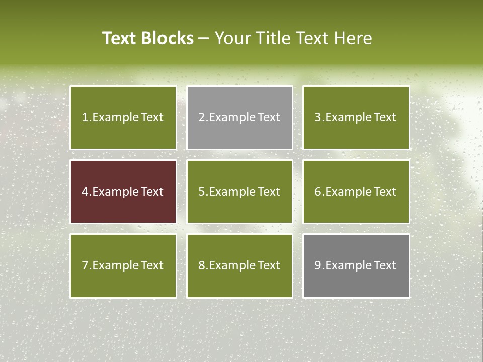 View Of Suburban House Through Window Covered With Raindrops In Spring. PowerPoint Template
