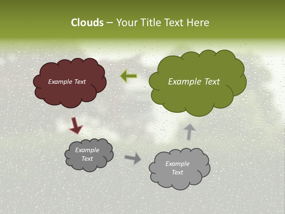 View Of Suburban House Through Window Covered With Raindrops In Spring. PowerPoint Template