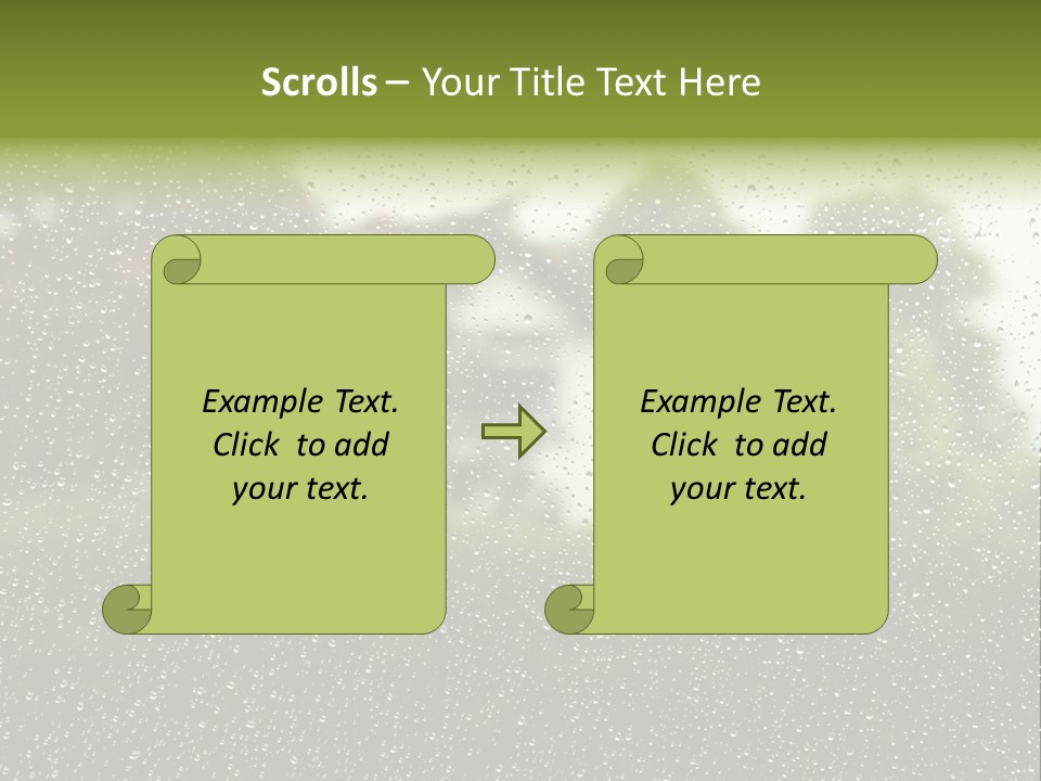 View Of Suburban House Through Window Covered With Raindrops In Spring. PowerPoint Template