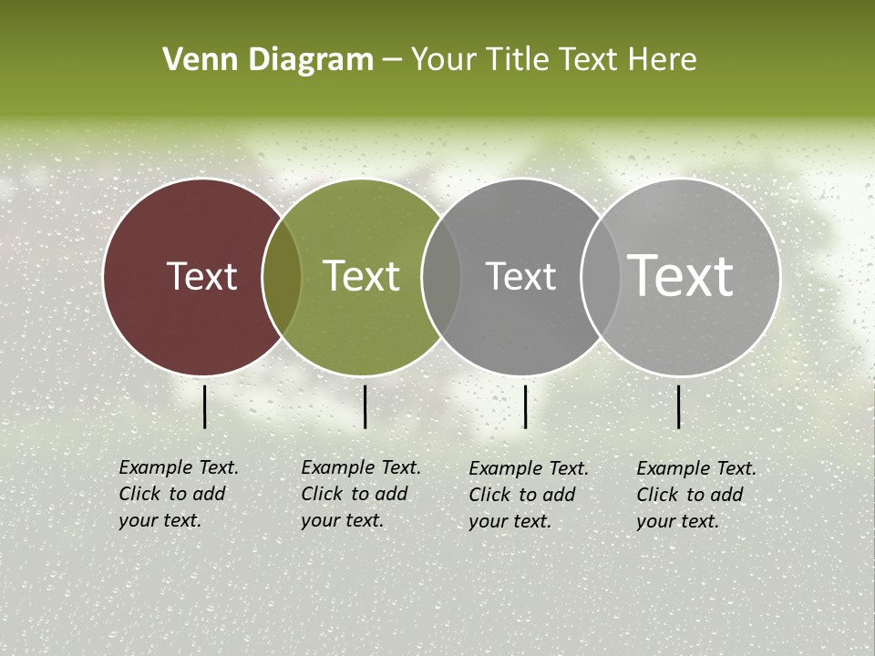 View Of Suburban House Through Window Covered With Raindrops In Spring. PowerPoint Template