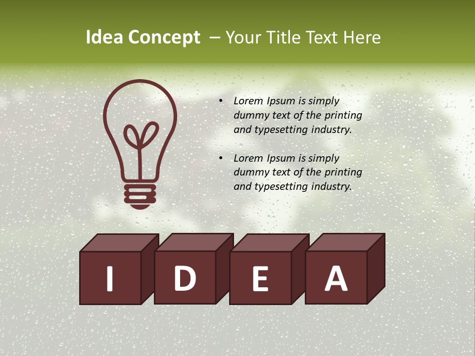 View Of Suburban House Through Window Covered With Raindrops In Spring. PowerPoint Template