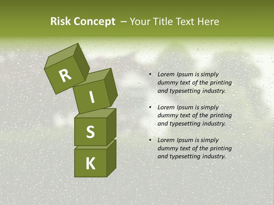 View Of Suburban House Through Window Covered With Raindrops In Spring. PowerPoint Template