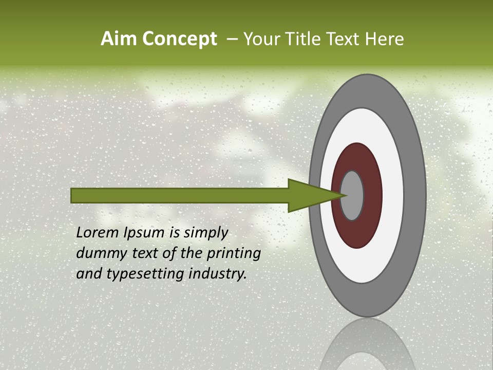 View Of Suburban House Through Window Covered With Raindrops In Spring. PowerPoint Template