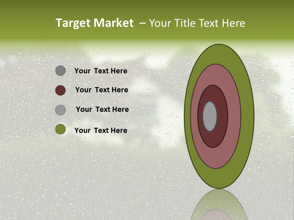 View Of Suburban House Through Window Covered With Raindrops In Spring. PowerPoint Template