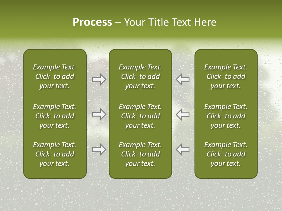View Of Suburban House Through Window Covered With Raindrops In Spring. PowerPoint Template