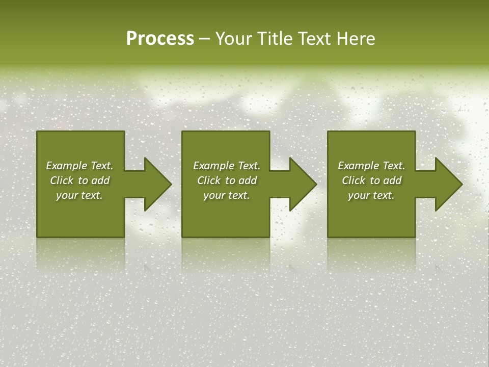 View Of Suburban House Through Window Covered With Raindrops In Spring. PowerPoint Template