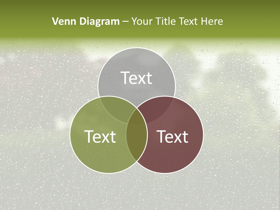 View Of Suburban House Through Window Covered With Raindrops In Spring. PowerPoint Template