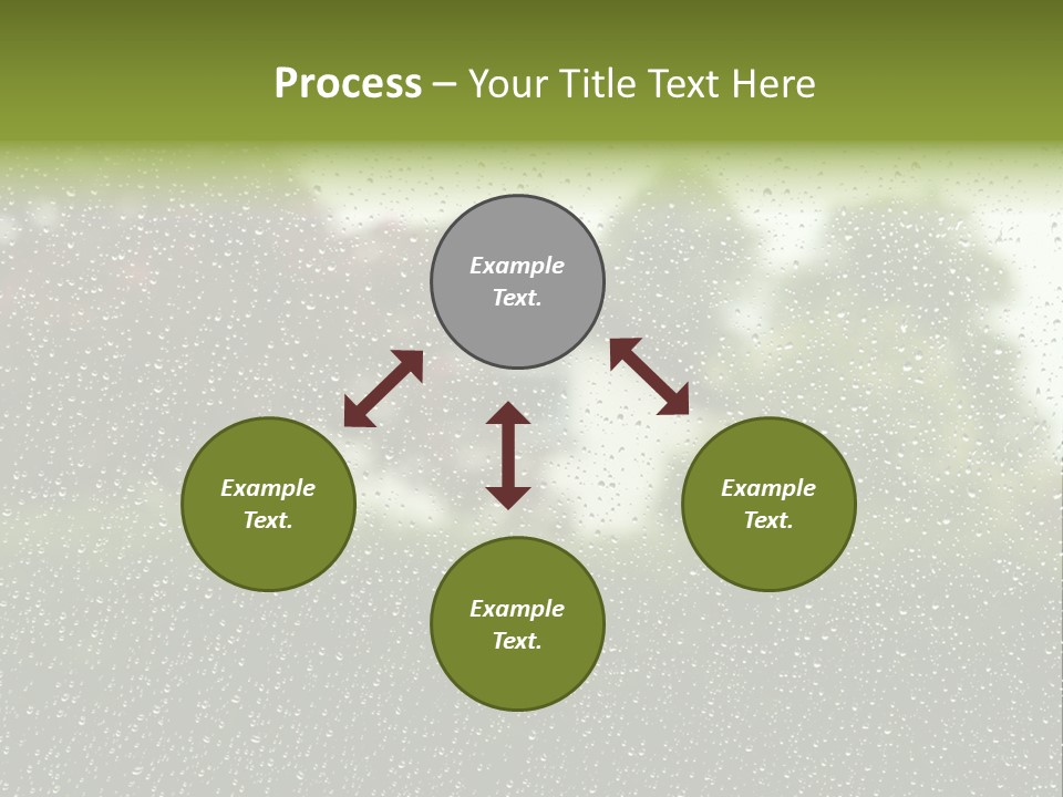 View Of Suburban House Through Window Covered With Raindrops In Spring. PowerPoint Template