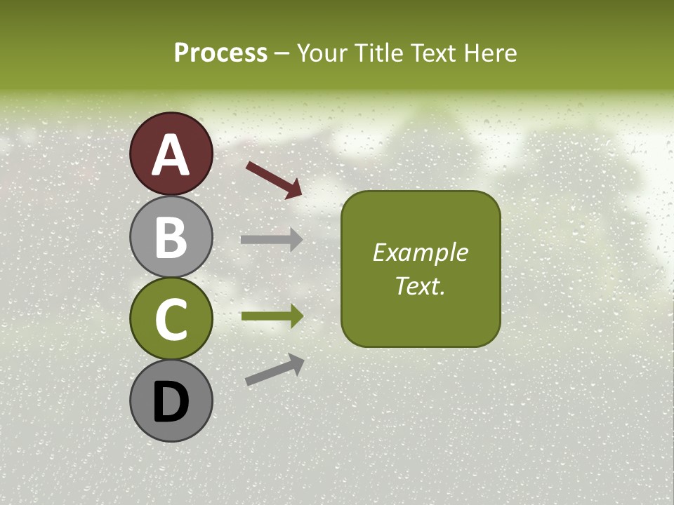 View Of Suburban House Through Window Covered With Raindrops In Spring. PowerPoint Template