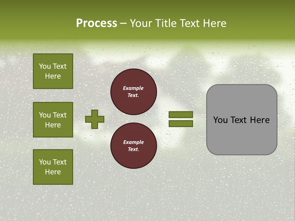 View Of Suburban House Through Window Covered With Raindrops In Spring. PowerPoint Template